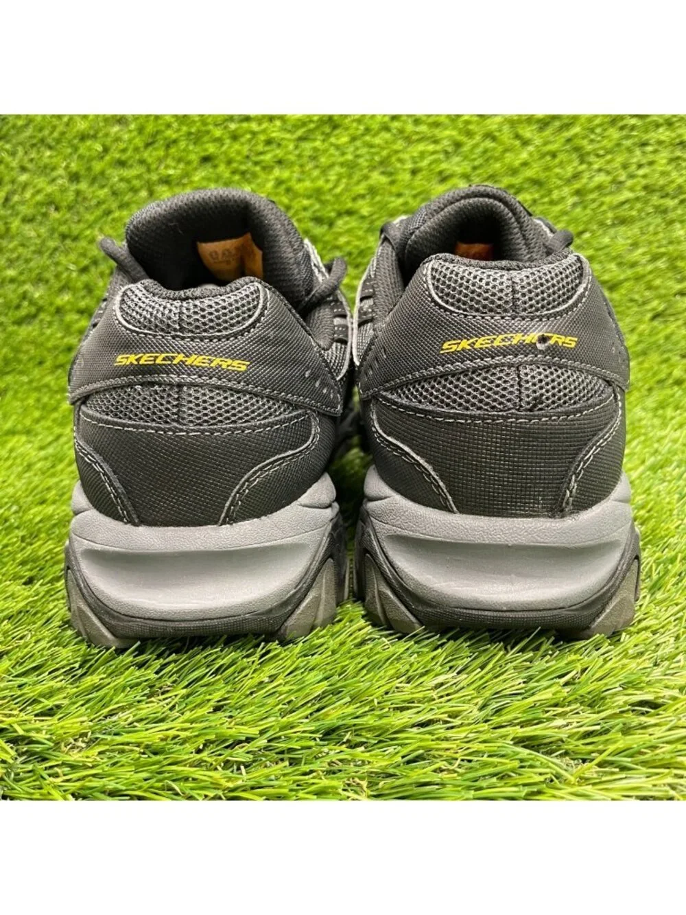 Skechers Cankton Mens Size 9.5E Black Gray Steel Toe Lace Up Safety Work Shoes
